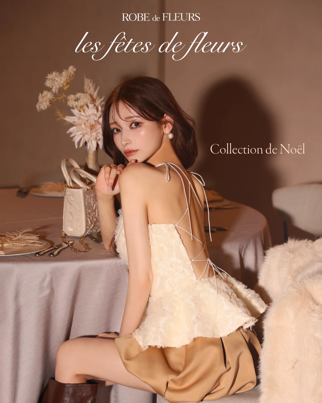 ROBE de FLEURS フェミニンドレスコレクション ナイトドレス Robe de Fleurs Glossy ナイトドレス ROBE de FLEURS フェミニンドレス