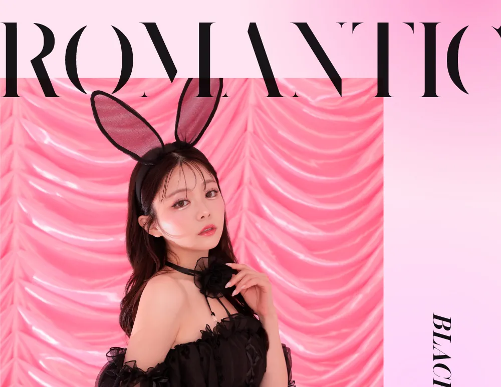 Flower Tulle BUNNY Romantic Chiffon フラワーチュールバニー ブラック