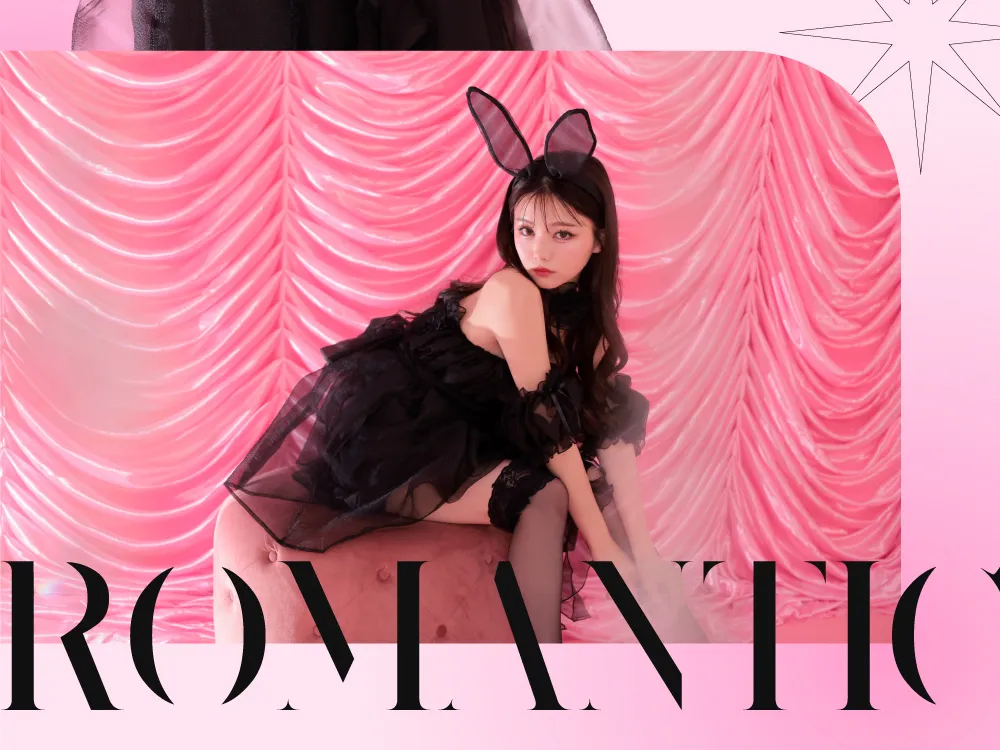 Flower Tulle BUNNY Romantic Chiffon フラワーチュールバニー ブラック