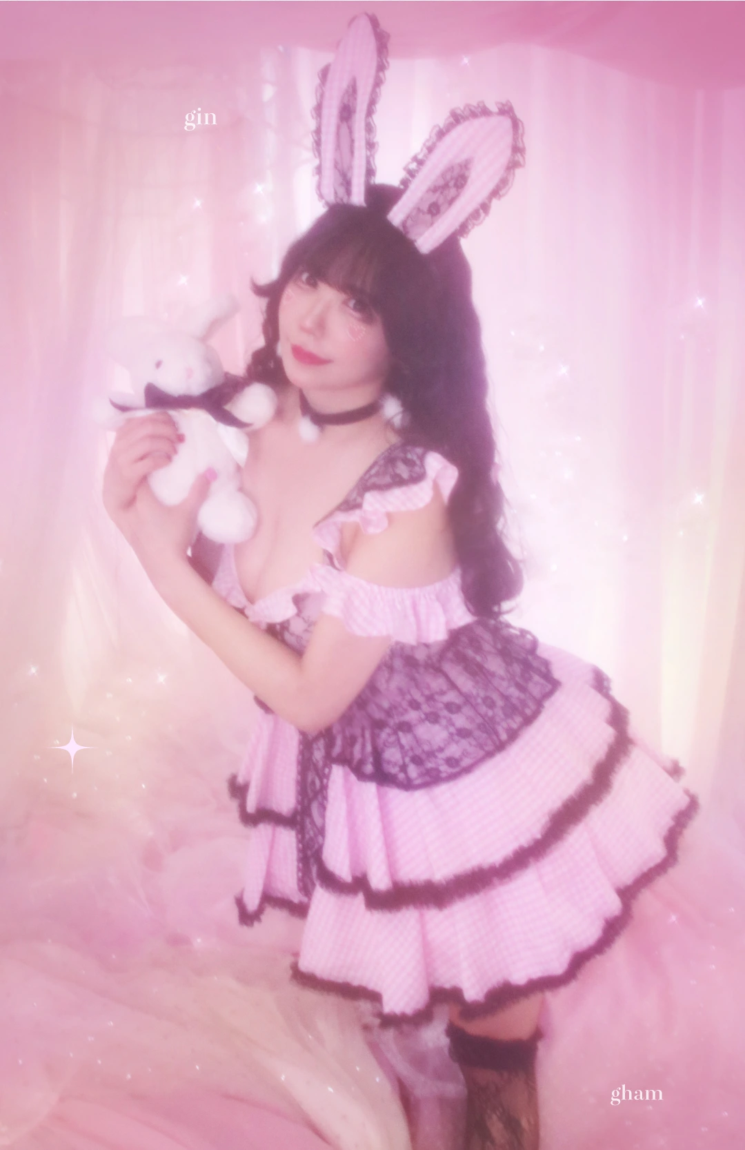 vanityME. × MIYANISHIYAMA いたずらうさぎのギンガムチェックドレス 