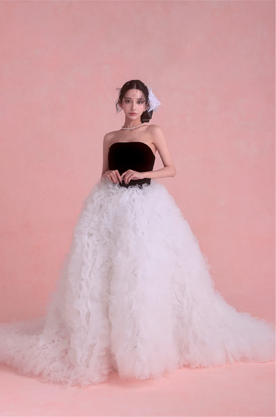 クォーツ・ラッフル・クチュール ロングドレス