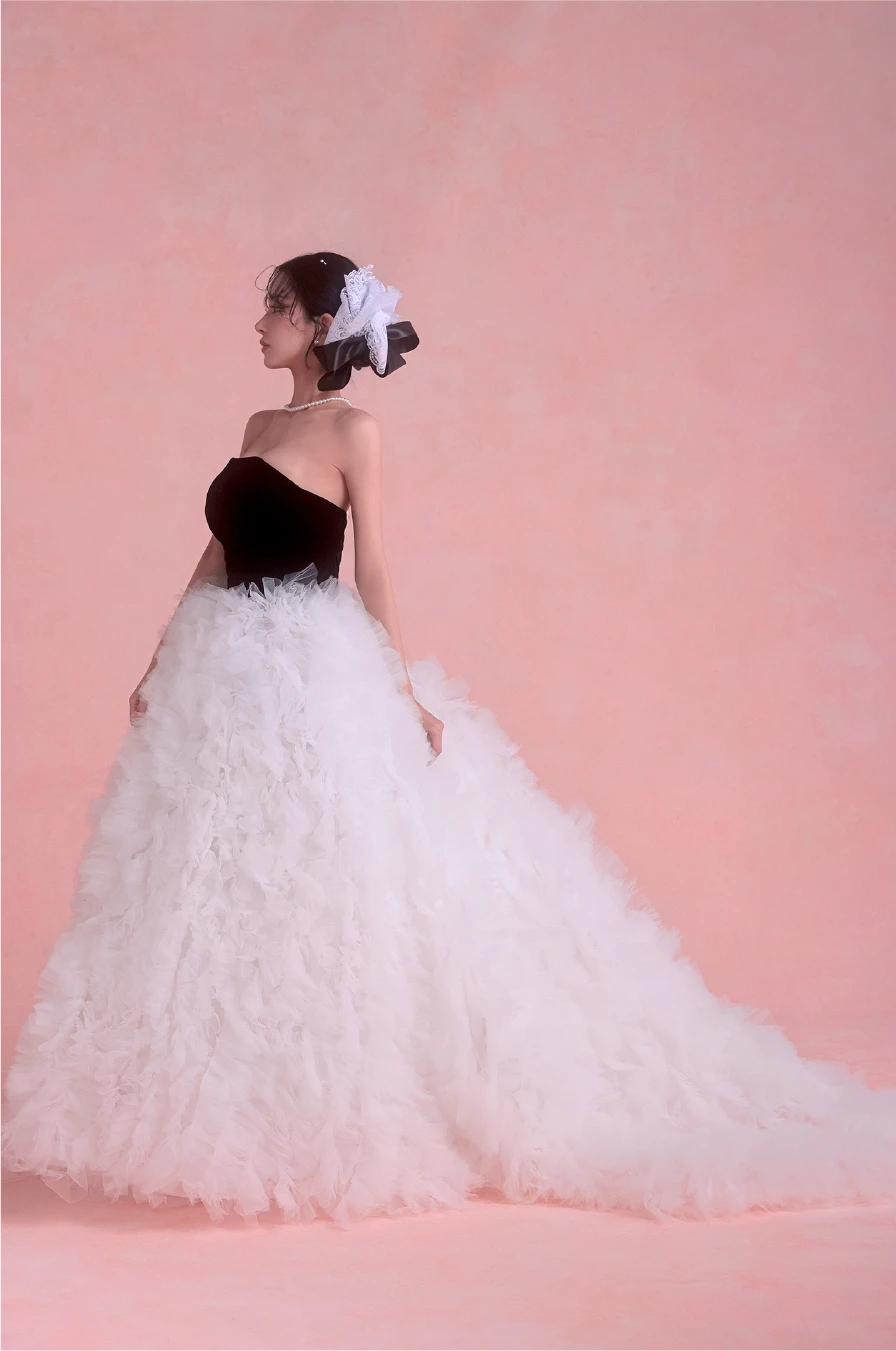 クォーツ・ラッフル・クチュール ロングドレス