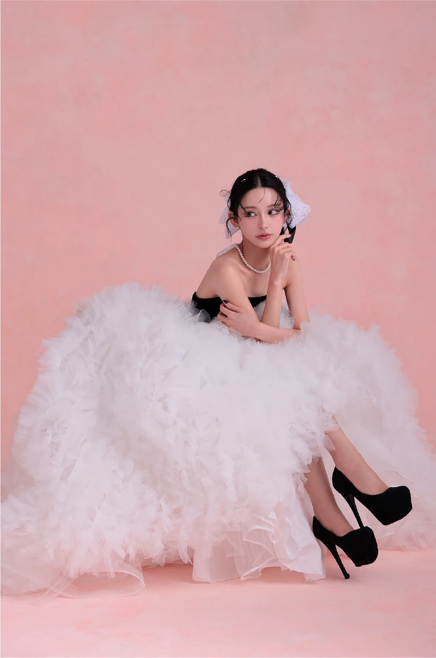 クォーツ・ラッフル・クチュール ロングドレス