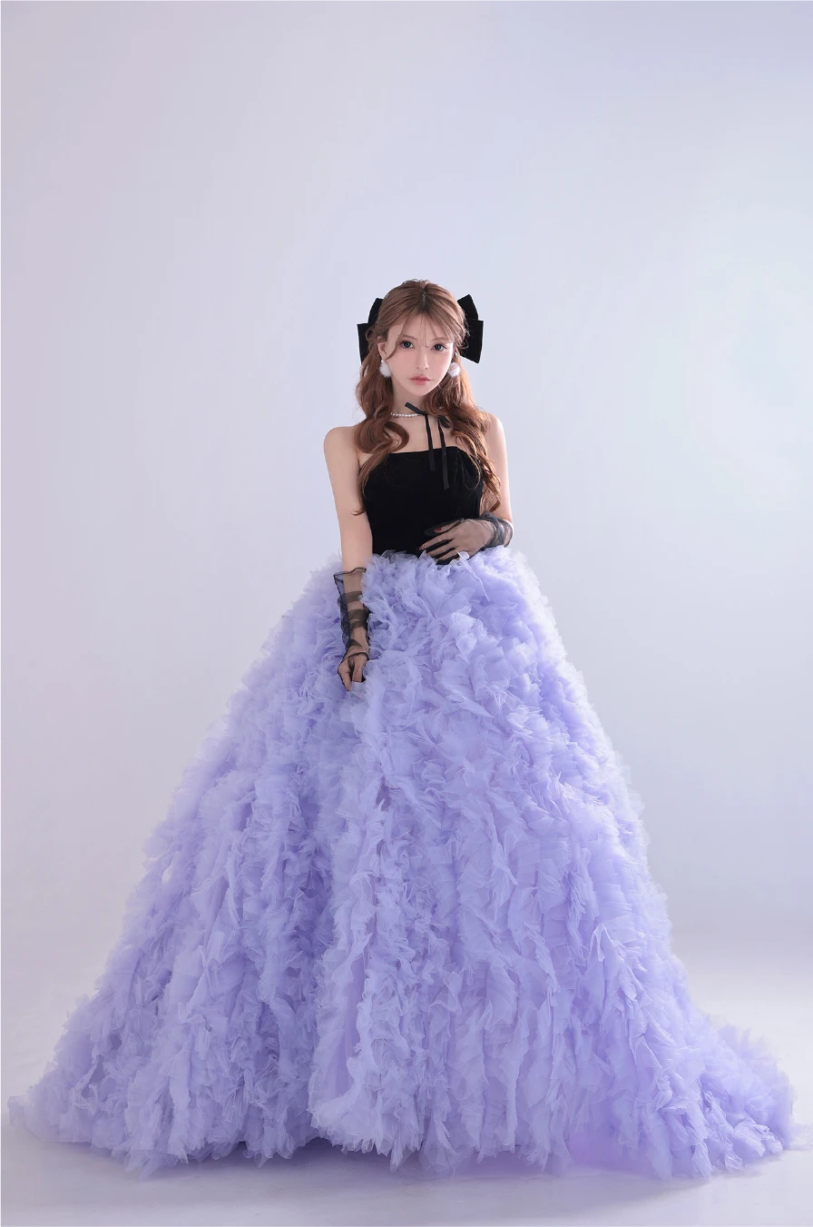 クォーツ・ラッフル・クチュール ロングドレス