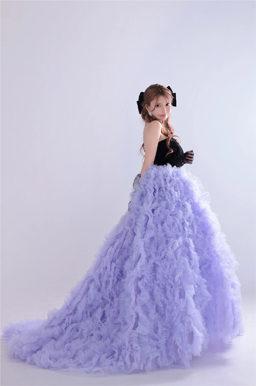 クォーツ・ラッフル・クチュール ロングドレス