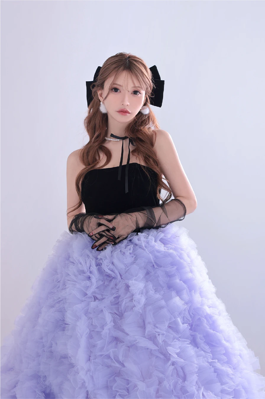 クォーツ・ラッフル・クチュール ロングドレス