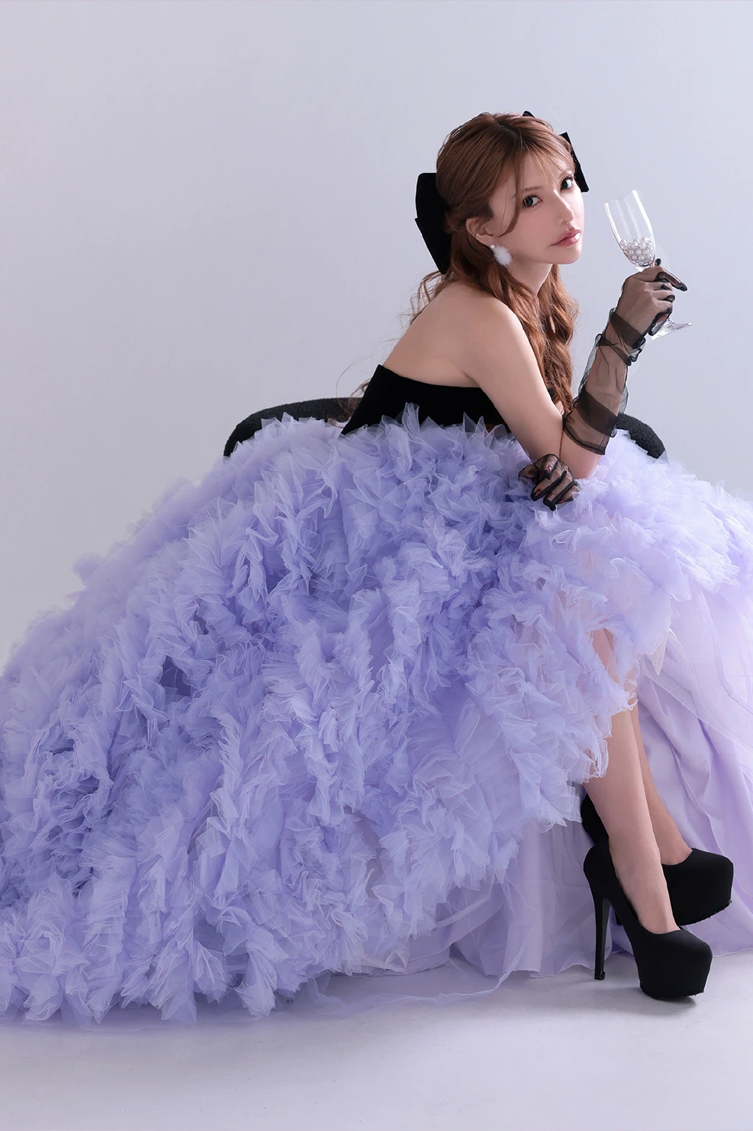 クォーツ・ラッフル・クチュール ロングドレス