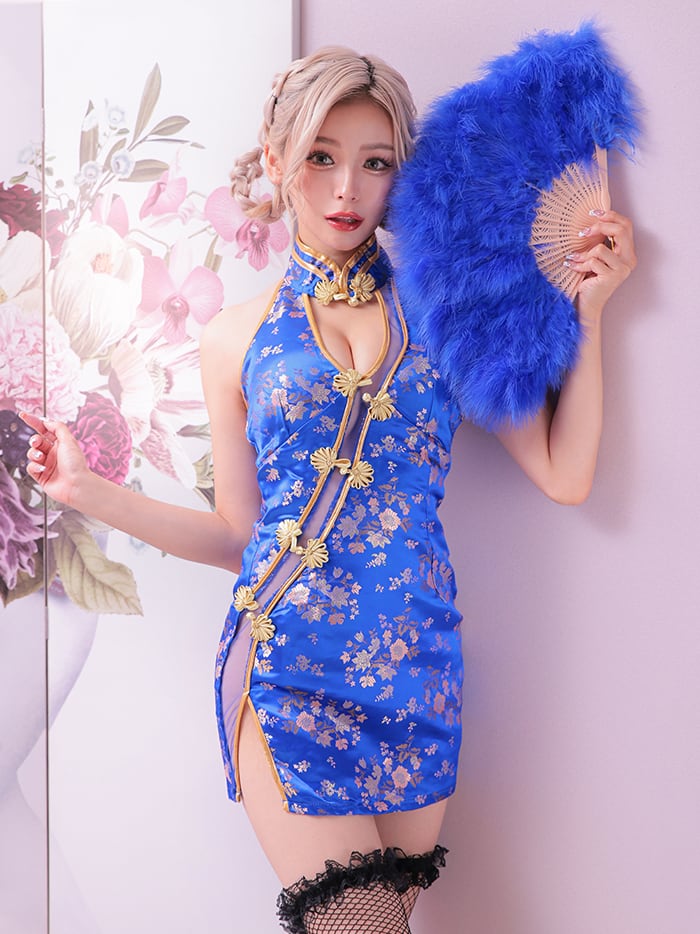 China dress チャイナドレス 青 vcsot-23789-1-se | コスプレ・キャバ 