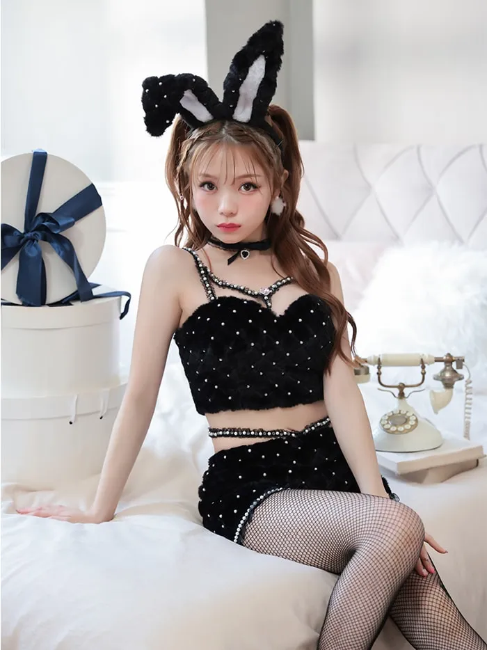 ハニーフラット様♪ 3点セット】C'est mimi fourrure bunny パンツ ブラック vcsbn