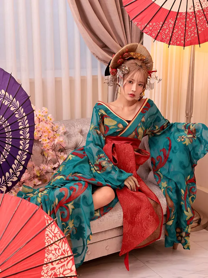Amazon.co.jp: [Socpuro] メイド 着物 花魁 コスプレ 浴衣