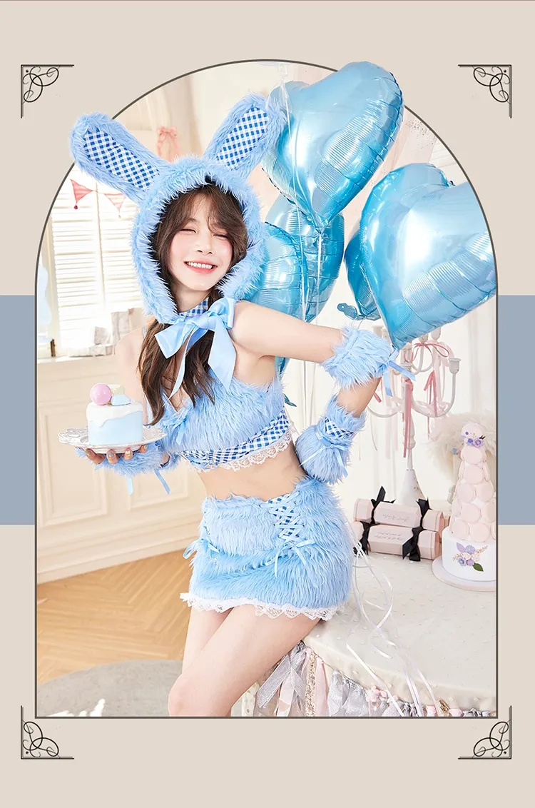 Malymoon★テディバニーギンガムファーセットアップ ハロウィンコスプレ 即日発送】テディバニーギンガムファーセットアップ《ハロウィン
