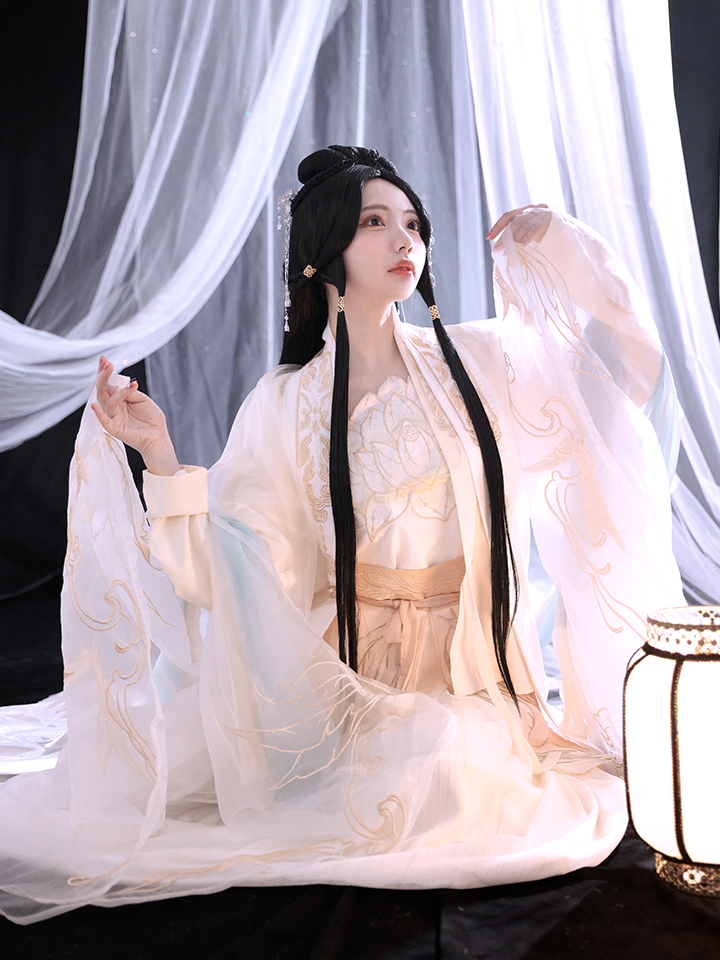 6点セット】蓮華｜天女風 中国漢服コスプレ衣装 ホワイト vcsot