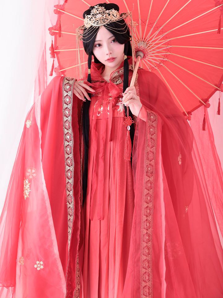 4点セット】麗華｜中国コスプレ・漢服衣装 レッド vcsot-25044-2