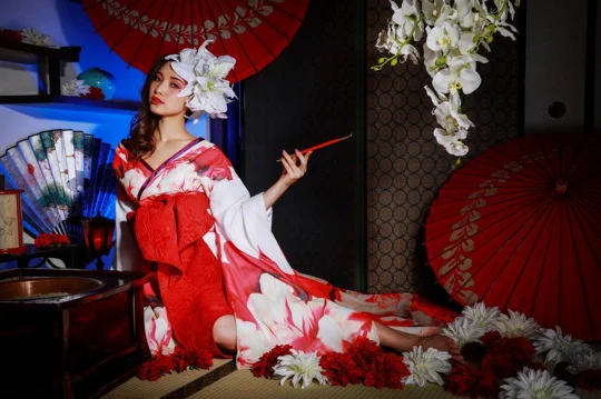 日本値下【vanityME.】花魁コスチューム 白和柄 本格和装 着物 花魁ドレス コスチューム・コスプレ