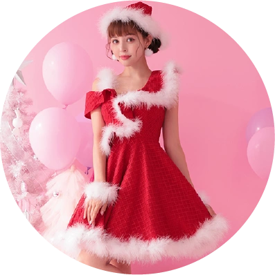 1～3営業日で発送】雪うさぎ赤サンタ《クリスマスコスプレ8点