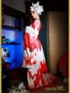 花魁コスチューム 純白花魁 白無垢のような白 和柄 本格和装 着物ドレス 花魁ドレス コスプレ コスチューム