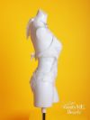水着 vanityME.オリジナルオーロラ付き 2way 2点セット モノキニ フェザー柄スパンコール パレオ付
