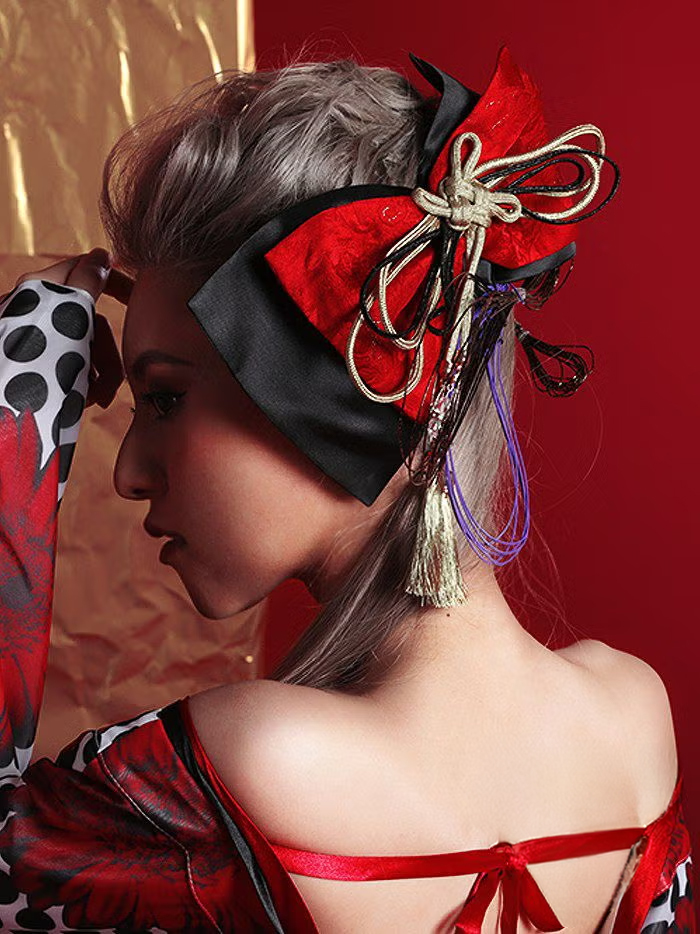 花魁 RIBBON 黒×赤 コスプレアイテム コスプレ コスチューム