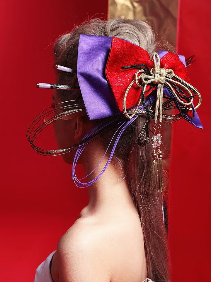 花魁 RIBBON 紫×赤 コスプレアイテム コスプレ コスチューム