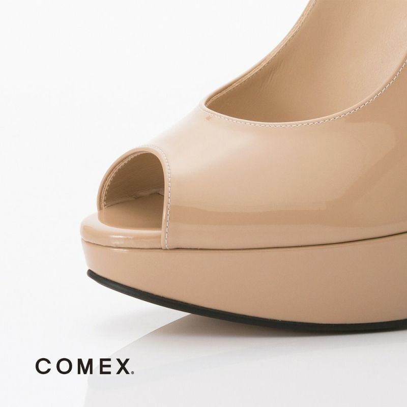 コメックス COMEX パンプス ピンヒール オープントゥ バッグベルト サンダル 13cm 厚底 プラットフォーム