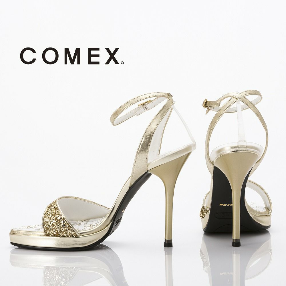 コメックス COMEX パンプス サンダル ピンヒール ヒール11cm アンクルストラップ エナメルサンダル
