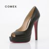 コメックス COMEX エナメルパンプス パンプス ピンヒール 14cm オープントゥ 厚底 コメックスプラットフォーム 美脚パンプス