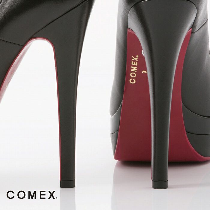 コメックス COMEX エナメルパンプス パンプス ピンヒール 14cm オープントゥ 厚底 コメックスプラットフォーム 美脚パンプス