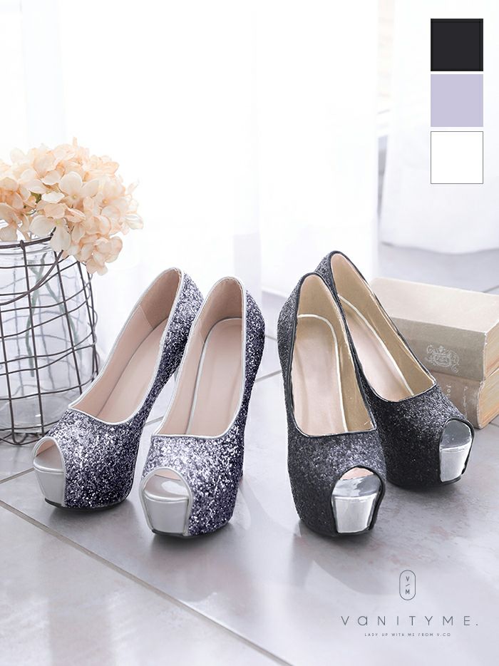 BENIR シルバーグリッター パンプス 36 ウェディングシューズ BENIR シルバーグリッターウェディングシューズ36 Glitter