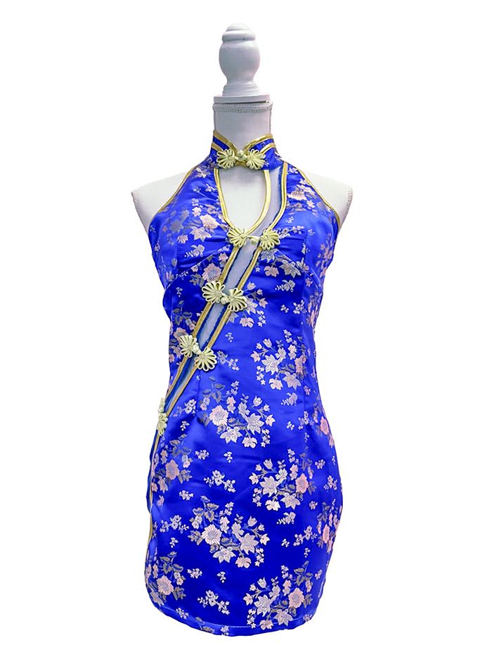 China dress チャイナドレス 青 vcsot-23789-1-my | コスプレ・キャバ 