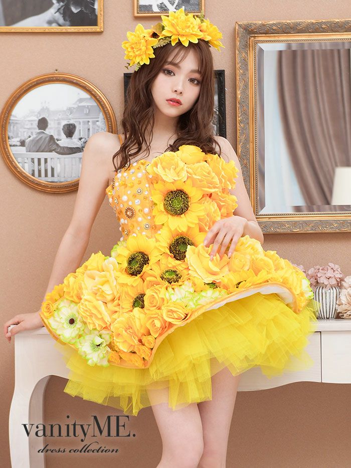 vanityME.couture HIMAWRI [イエロー] ミニドレスワンピース