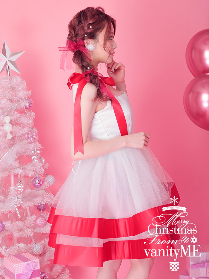 Ribbon dress リボンドレス ワンピース ホワイト コスプレ サンタコスチューム