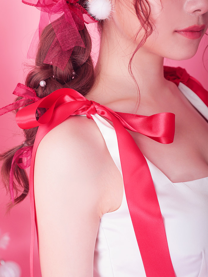 Ribbon dress リボンドレス ワンピース ホワイト コスプレ サンタコスチューム