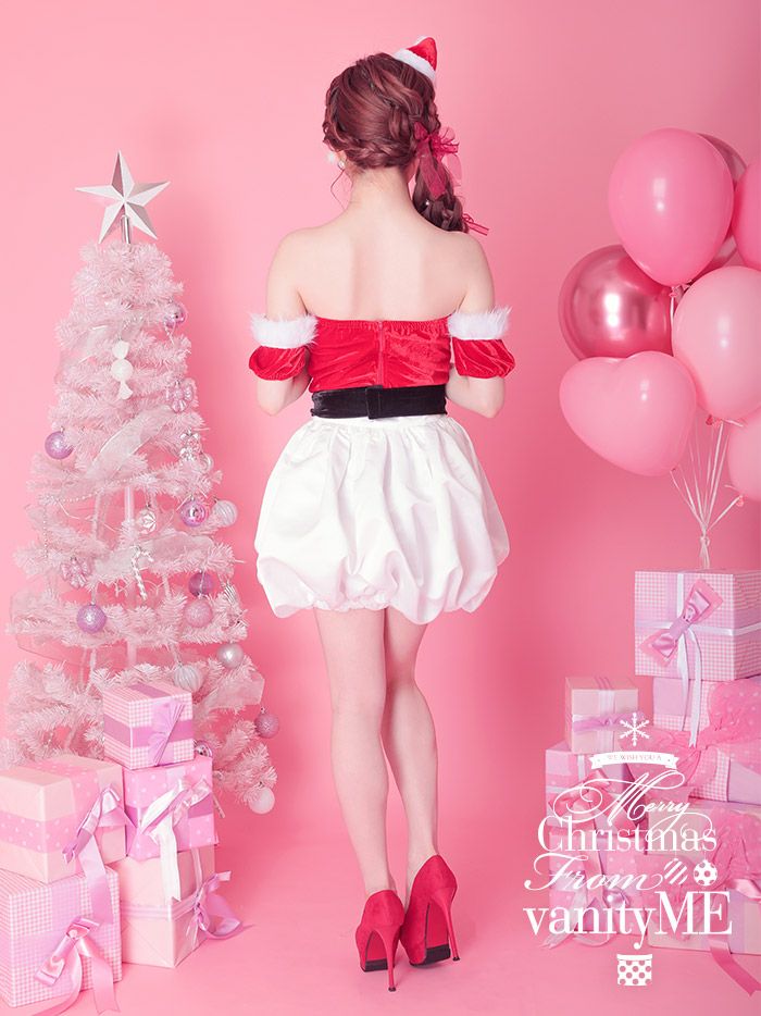 Whipped santa ホイップサンタ ツーピース アップホワイト×レッド コスプレ サンタコスチューム