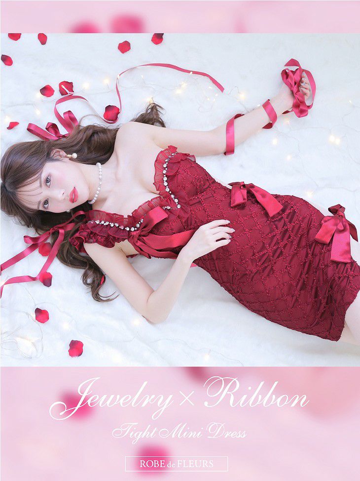 12月上旬入荷予定】ROBE de FLEURS ローブドフルール ワインレッド 