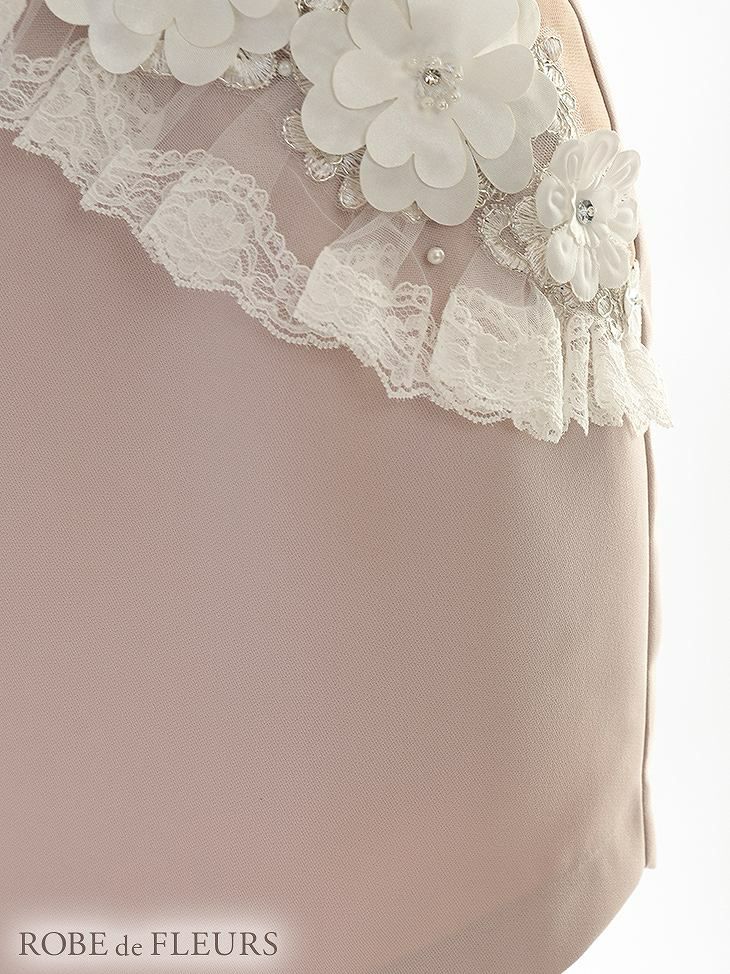 ROBE de FLEURS ピンクベージュ Asymmetry Flower Dress