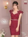 DEA. 刺繍レースｘベルト付きタイトドレス