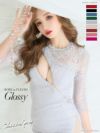 Glossy ジッパー×ストレッチタイトミニドレス