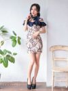 vanityME. 花柄レースドレス オープンショルダーネック リボンキャバドレス ミニドレス