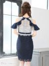 DEA. バイカラー切替×フリルオフショルタイトドレス