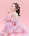 vanityME.couture.バースデードレス 2WAY ふわふわ パフ袖オフショルインポート シンデレラ ロングドレス