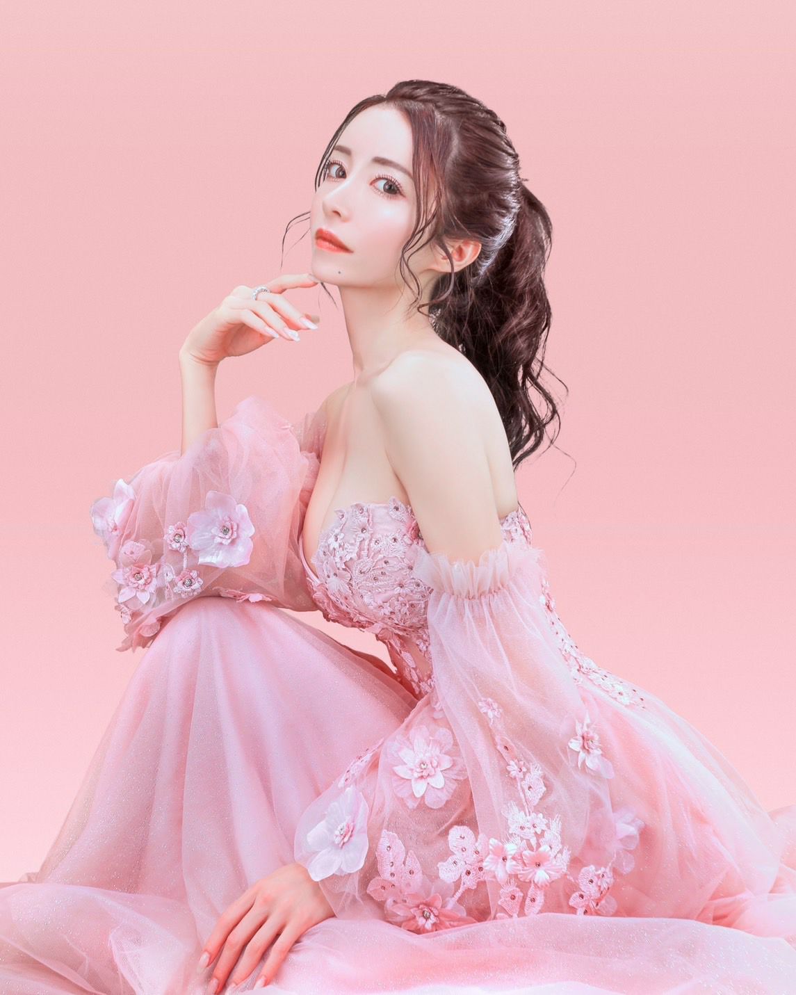 vanityME.couture.バースデードレス 2WAY ふわふわ パフ袖オフショルインポート シンデレラ ロングドレス