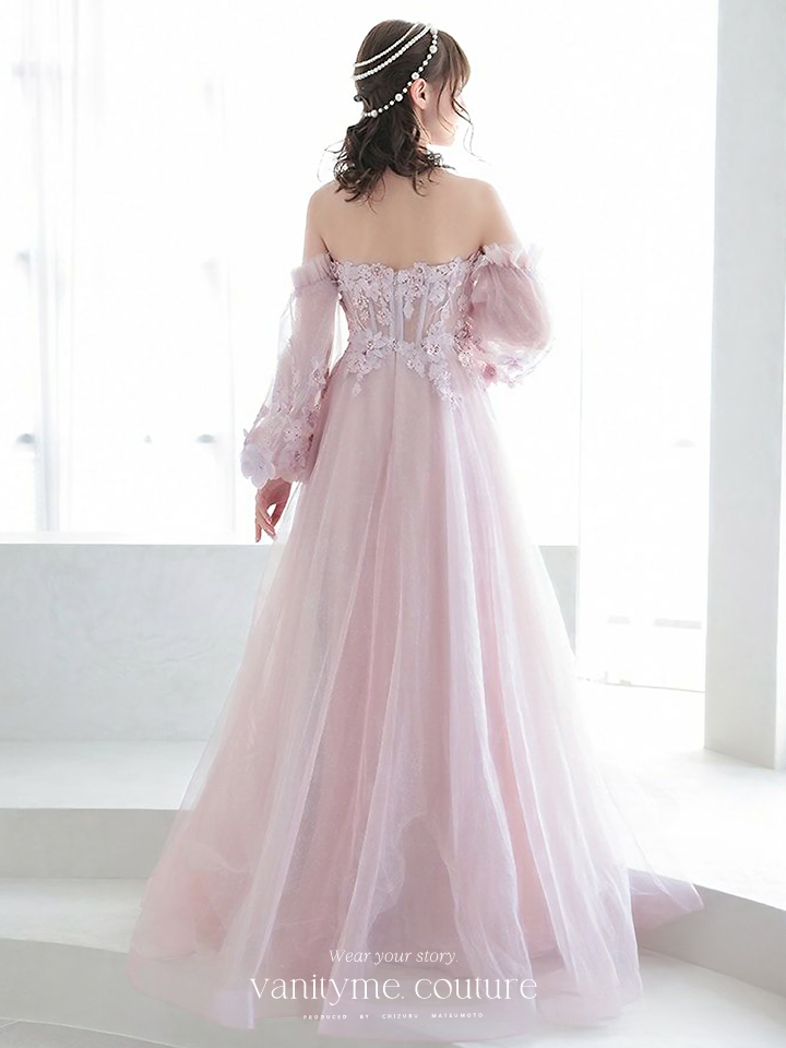 vanityME.couture.バースデードレス 2WAY ふわふわ パフ袖オフショルインポート シンデレラ ロングドレス