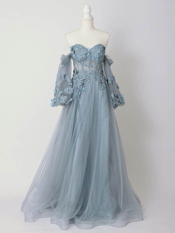 vanityME.couture.バースデードレス 2WAY ふわふわ パフ袖オフショルインポート シンデレラ ロングドレス