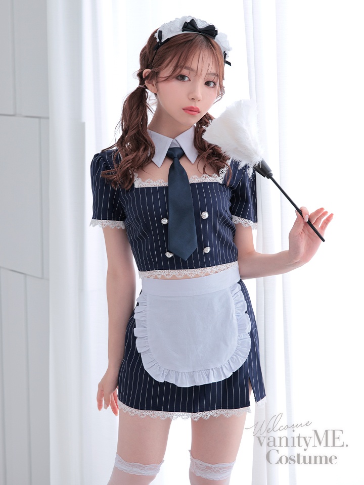 STRIPE Maid ストライプメイド [ネイビー] コスプレ コスチューム