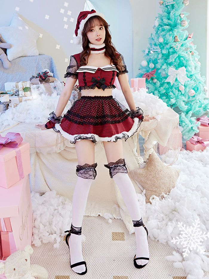 1～3営業日で発送】チェック柄ボレロサンタクロース《クリスマス