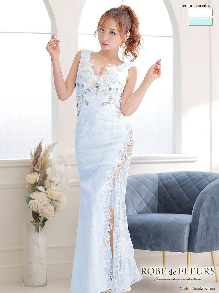 ROBE de FLEURS ホワイト Fairy blossom long dress