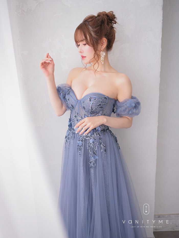 vanityME.couture. パフスリーブオフショルドレス シンデレラ ロングドレス バースデードレス