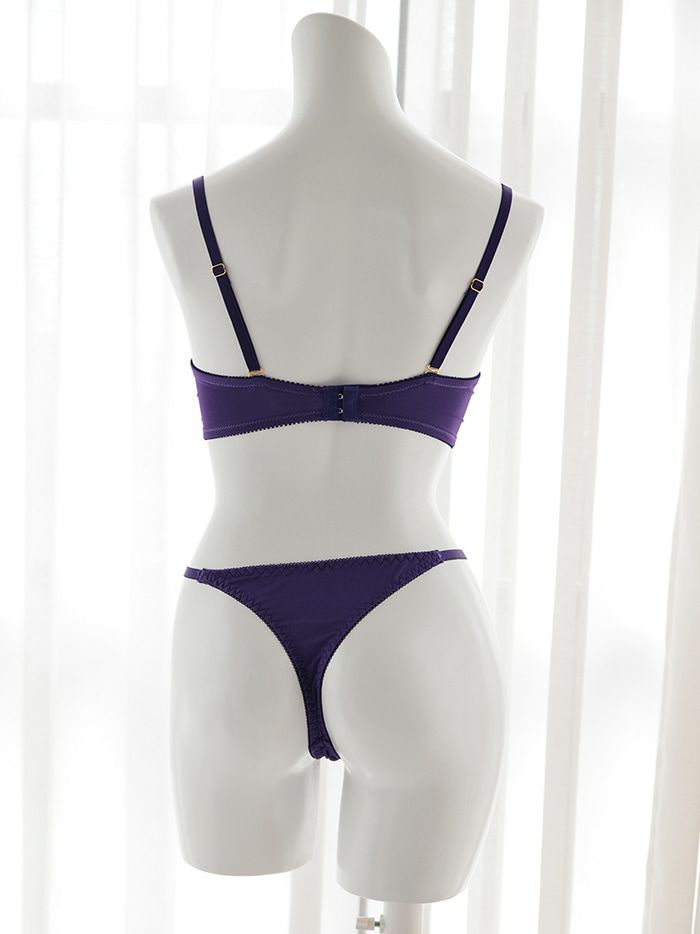 フラワーラメ刺繍 ブラセット（ブラジャー＆フルバックショーツ&Tバックショーツ ）