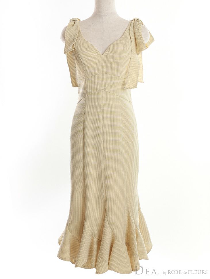 DEA. ショルダーリボンマーメイドミディドレス