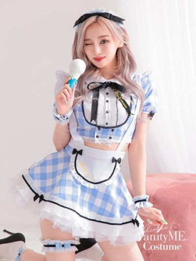 《4月下旬入荷予定》【8点セット】Malymoon マリーンムーン ギンガムチェックメイド vanityME/限定カラー [ブルー] ml9531-4a